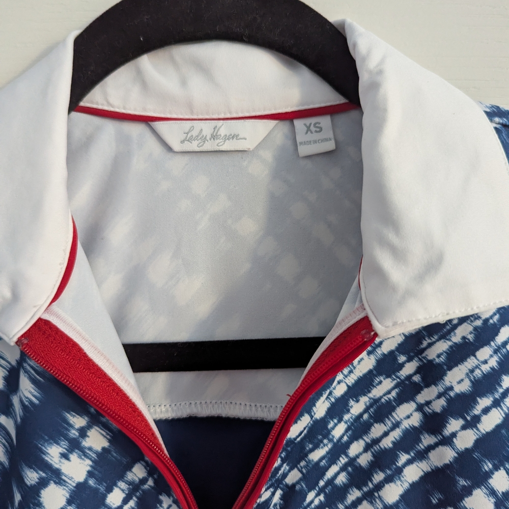 Lady Hagen Navy and White Patterned Golf Top - Picture 3 of 4